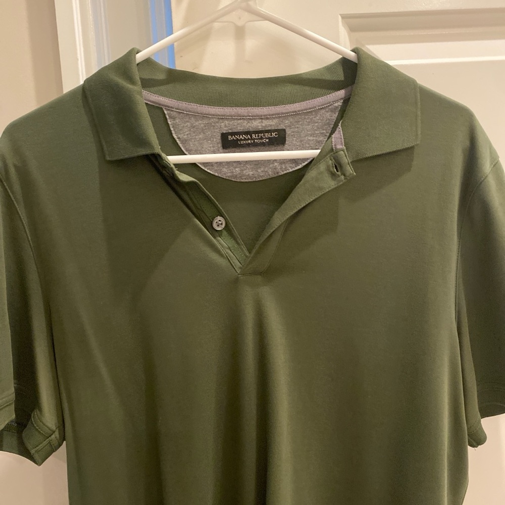 Banana Republic Men's Olive Polo Shirt